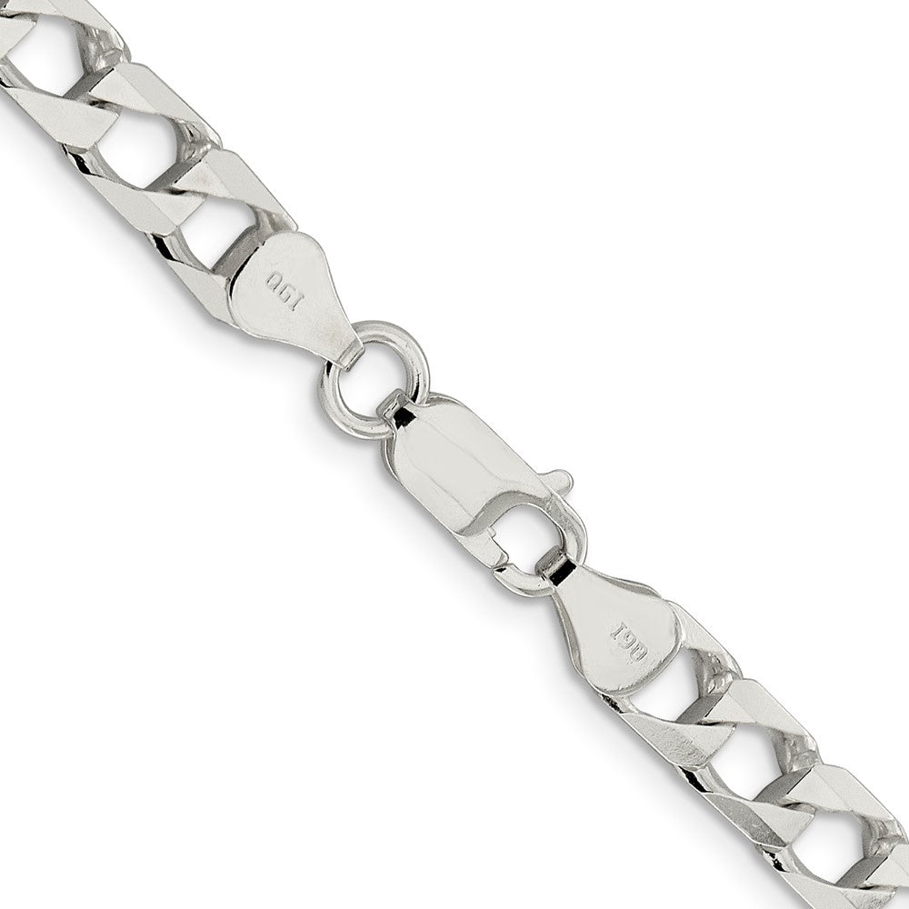 Sterling Silver 6.25mm D/C Square Curb Chain