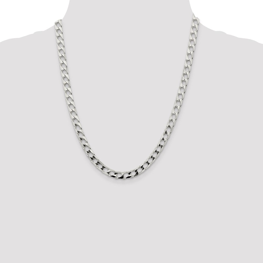 Sterling Silver 6.25mm D/C Square Curb Chain