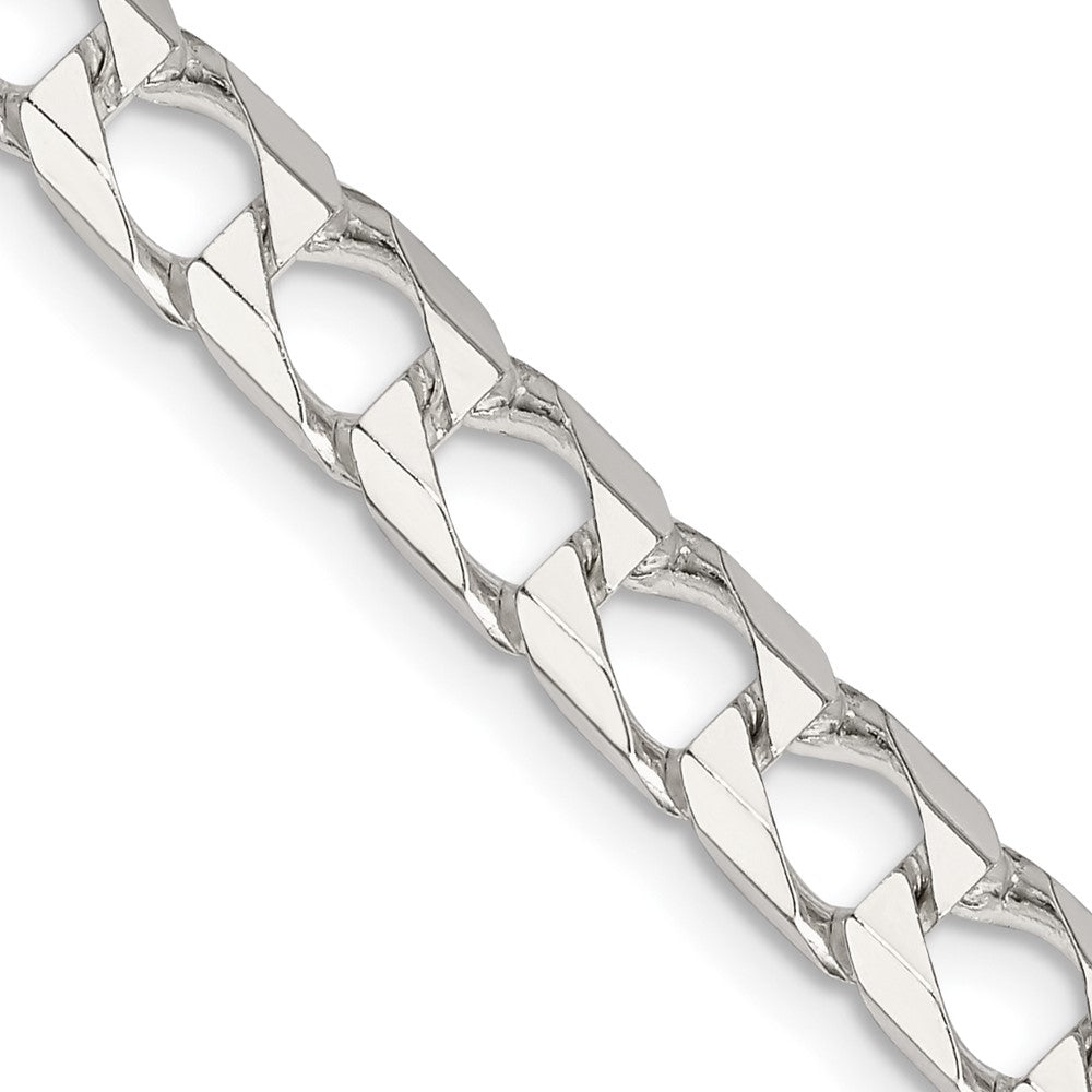 Sterling Silver 6.25mm D/C Square Curb Chain