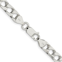 Sterling Silver Rhodium-plated 6.25mm D/C Square Curb Chain