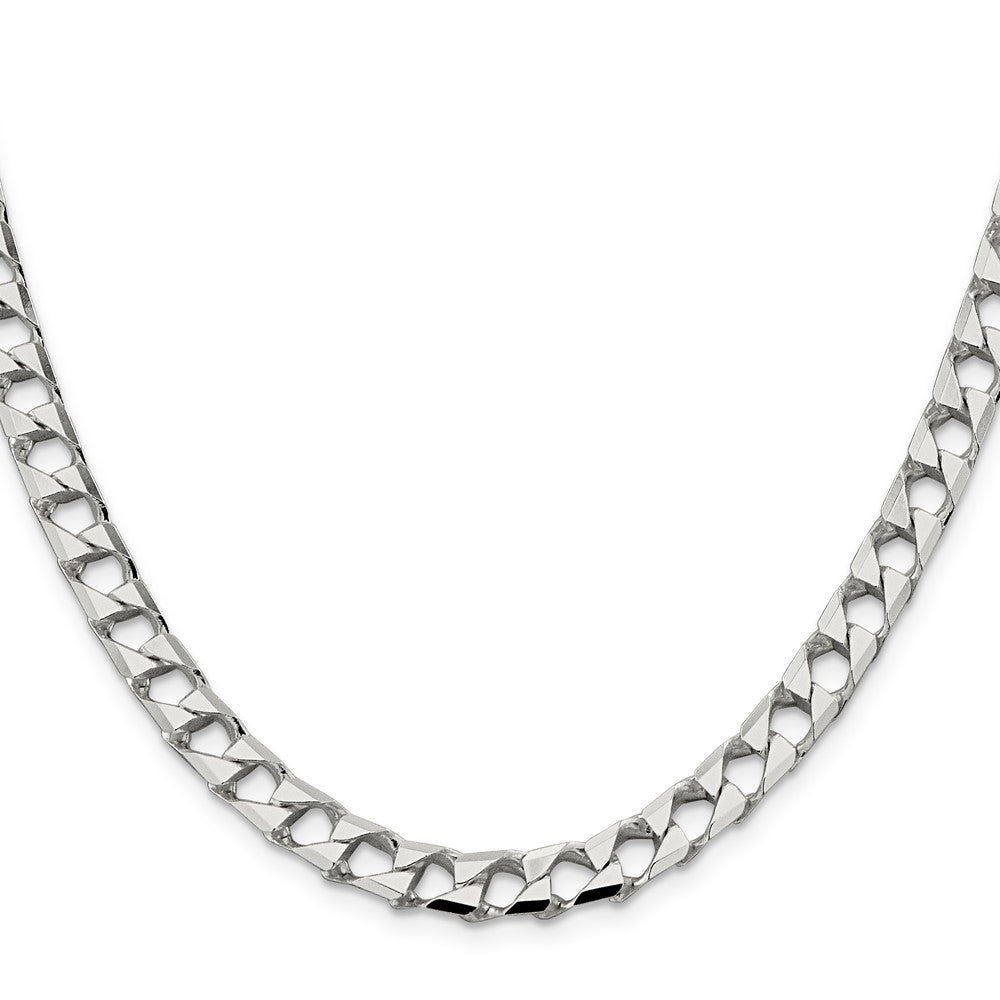 Sterling Silver 7.2mm D/C Square Curb Chain