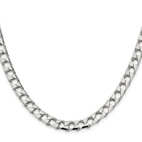 Sterling Silver 7.2mm D/C Square Curb Chain