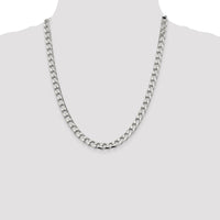 Sterling Silver 7.2mm D/C Square Curb Chain