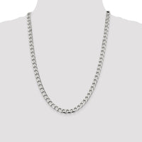 Sterling Silver 7.2mm D/C Square Curb Chain