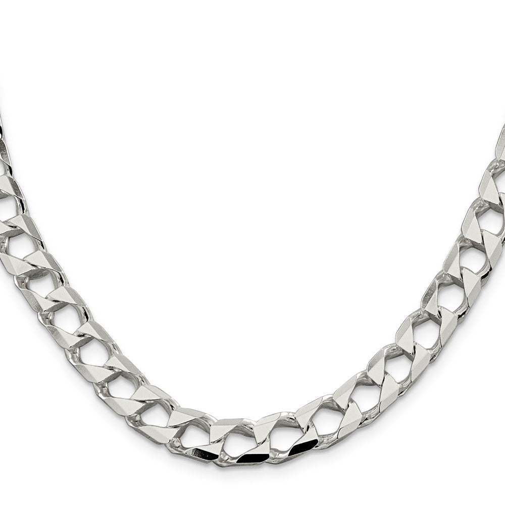 Sterling Silver 8.6mm D/C Square Curb Chain