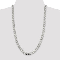 Sterling Silver 8.6mm D/C Square Curb Chain