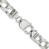 Sterling Silver Rhodium-plated 8.6mm D/C Square Curb Chain