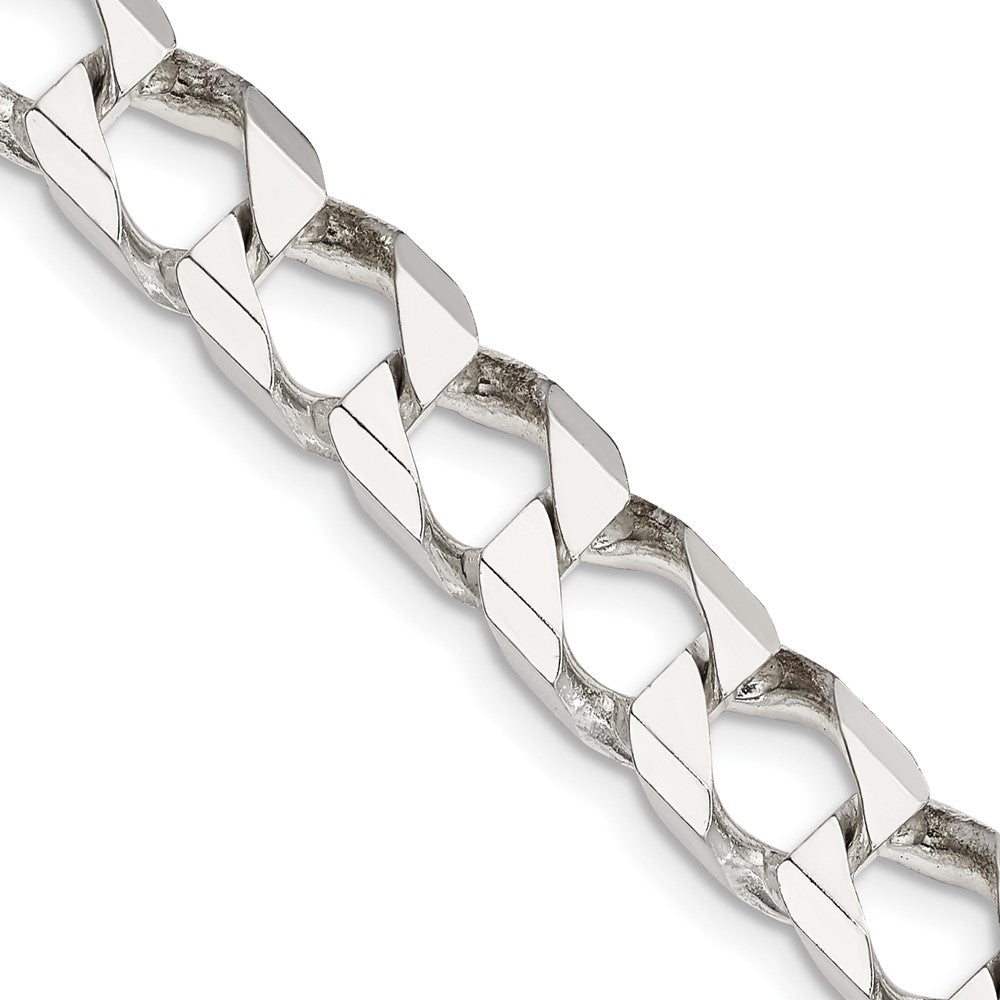 Sterling Silver 8.6mm D/C Square Curb Chain