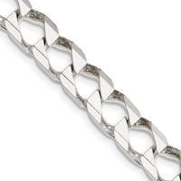 Sterling Silver 8.6mm D/C Square Curb Chain
