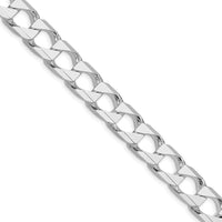 Sterling Silver Rhodium-plated 10.3mm D/C Square Curb Chain
