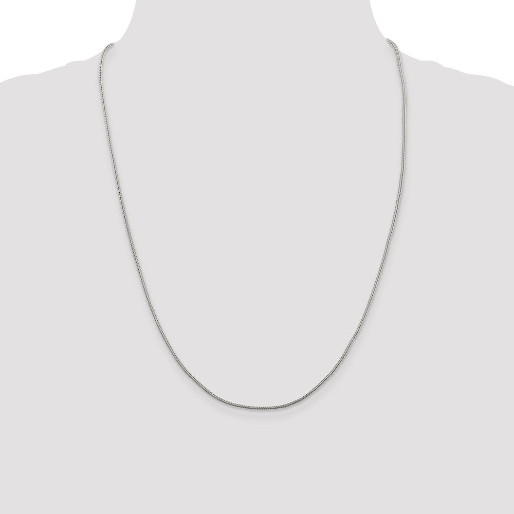 Sterling Silver 1.25mm Diamond-cut Round Franco Chain
