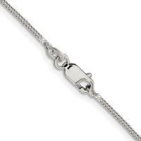 Sterling Silver Rhodium-plated 1.25mm Diamond-cut Round Franco Chain w/4in