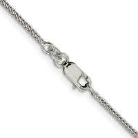 Sterling Silver Rhodium-plated 1.45mm Diamond-cut Round Franco Chain