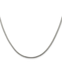 Sterling Silver Rhodium-plated 2mm Diamond-cut Round Franco Chain
