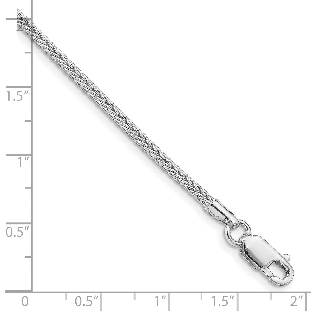 Sterling Silver Rhodium-plated 2mm Diamond-cut Round Franco Chain