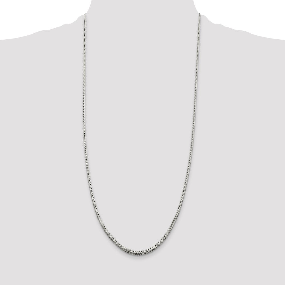 Sterling Silver 2.5mm Diamond-cut Round Franco Chain