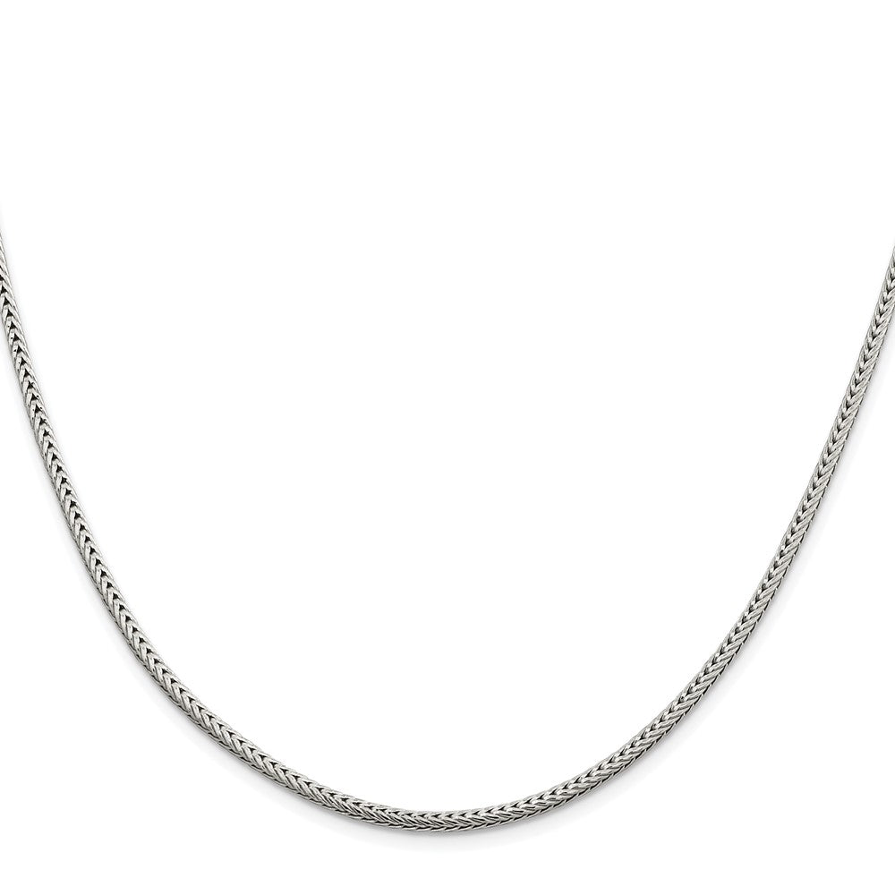 Sterling Silver Rhodium-plated 2.5mm Diamond-cut Round Franco Chain