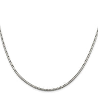 Sterling Silver Rhodium-plated 2.5mm Diamond-cut Round Franco Chain