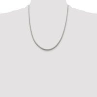 Sterling Silver Rhodium-plated 2.5mm Diamond-cut Round Franco Chain
