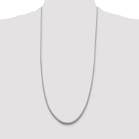 Sterling Silver Rhodium-plated 2.5mm Diamond-cut Round Franco Chain