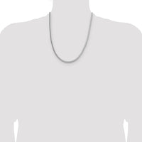 Sterling Silver Rhodium-plated 3.4mm Diamond-cut Round Franco Chain