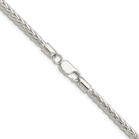 Sterling Silver 3.8mm Diamond-cut Round Franco Chain