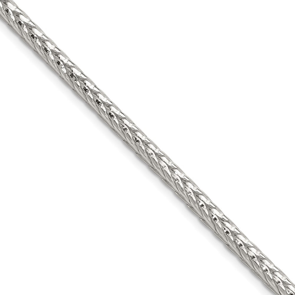 Sterling Silver 3.8mm Diamond-cut Round Franco Chain