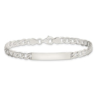 Sterling Silver Small ID Plate, Curb Link Bracelet