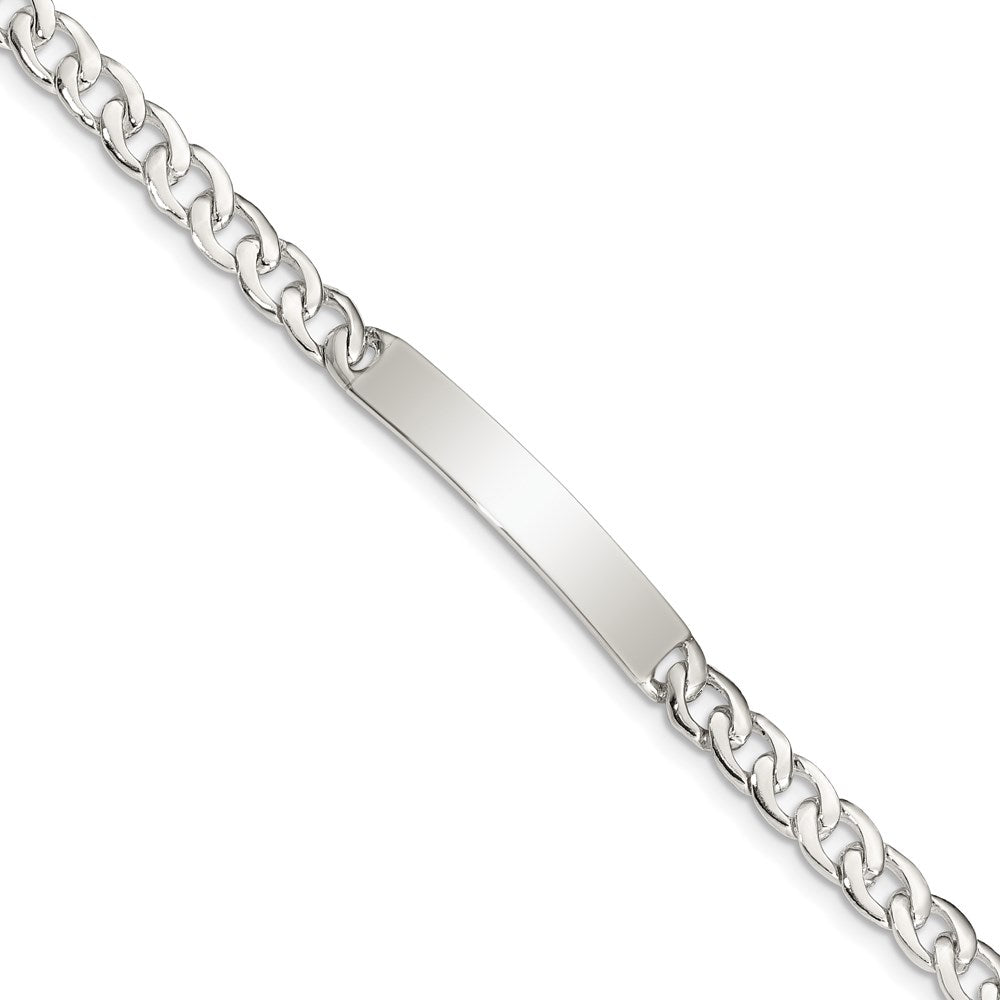 Sterling Silver Small ID Plate, Curb Link Bracelet