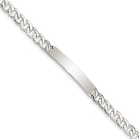 Sterling Silver Small ID Plate, Curb Link Bracelet