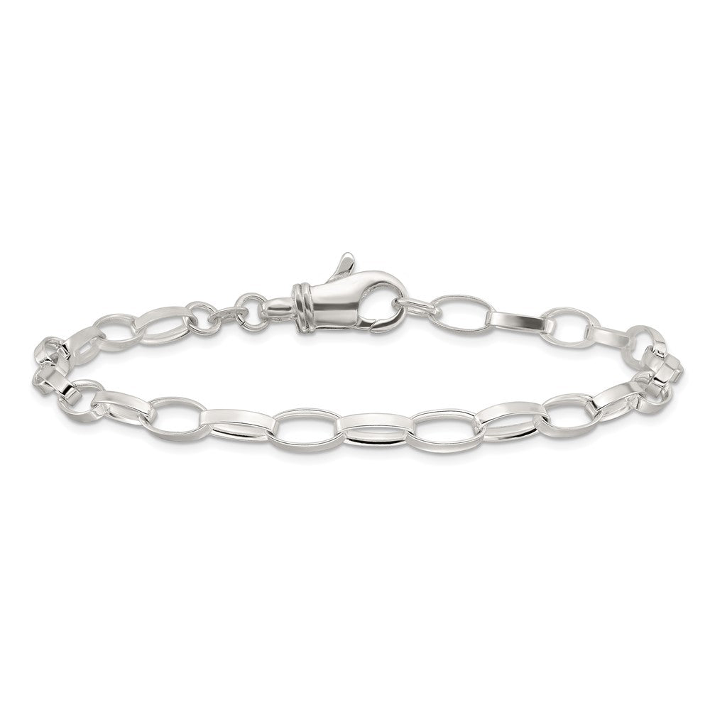 Sterling Silver 10 inch Solid Polished Fancy Link Anklet