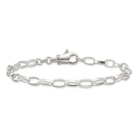 Sterling Silver 10 inch Solid Polished Fancy Link Anklet
