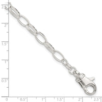 Sterling Silver 10 inch Solid Polished Fancy Link Anklet