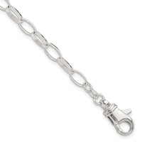 Sterling Silver 9inch Solid Polished Fancy Link Anklet