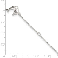 Sterling Silver 9in Plus 1in Ext Polished Dolphin Anklet