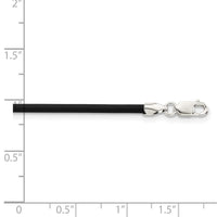 Sterling Silver 16inch 2mm Black Rubber Cord Necklace