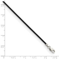 Sterling Silver 18inch 1.5mm Black Leather Cord Necklace