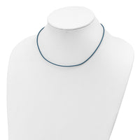 Sterling Silver 18inch 1.5mm Cornflower Leather Cord Necklace