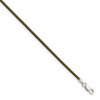 Sterling Silver 18inch 1.5mm Olive Leather Cord Necklace
