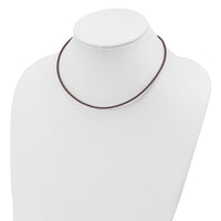 Sterling Silver 18inch 2mm Brown Leather Cord Necklace