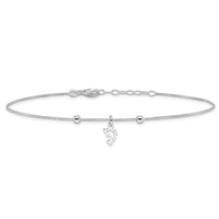 Sterling Silver Box Chain 9in Plus 1in Dolphin Anklet