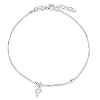 Sterling Silver Box Chain 9in Plus 1in Dolphin Anklet
