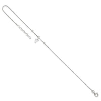 Sterling Silver Box Chain 9in Plus 1in Dolphin Anklet