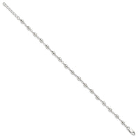 Sterling Silver Fancy Bead Anklet