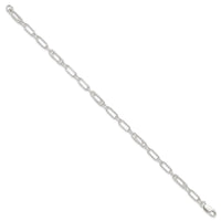 Sterling Silver Fancy Link Anklet