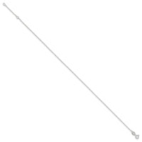 Sterling Silver 1mm Diamond-cut 9in Plus 1in ext. Anklet