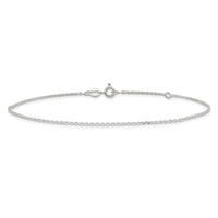 Sterling Silver 1mm Diamond-cut 9in Plus 1in ext. Anklet