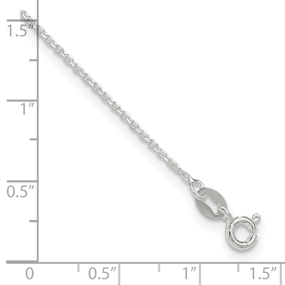 Sterling Silver 1mm Diamond-cut 9in Plus 1in ext. Anklet