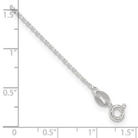Sterling Silver 1mm Diamond-cut 9in Plus 1in ext. Anklet