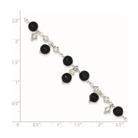 Sterling Silver 9 inch Shadow Crystal & Lapis Anklet